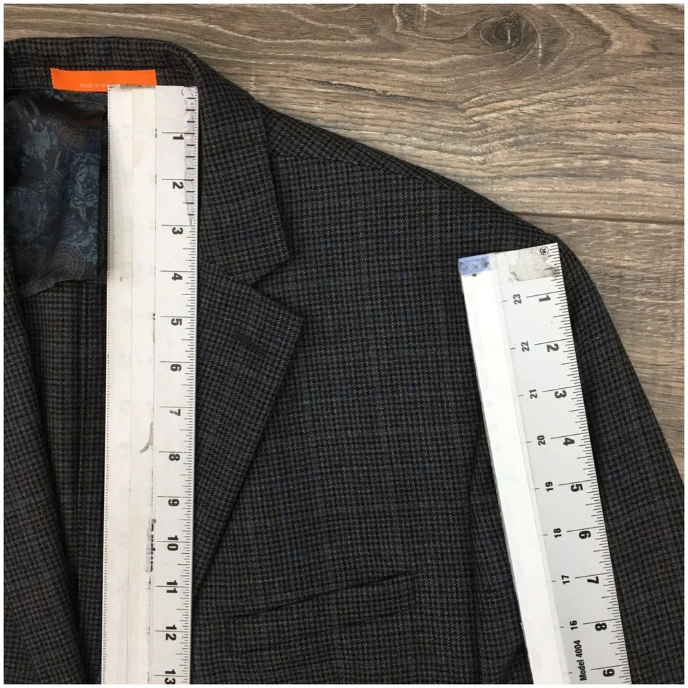 TALLIA Mens Wool Blazer Sport Coat Casual‎ Jacket Size 44S Two Button Suit